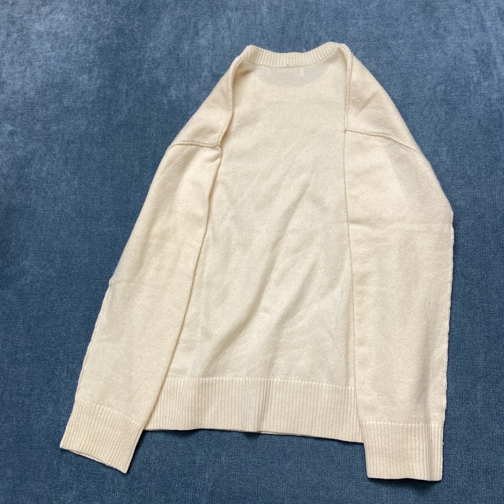 Tomorrowland Tricot Cashmere Sweater Men XS Knitted Off White Crew Neck Pullover - Picture 9 of 13